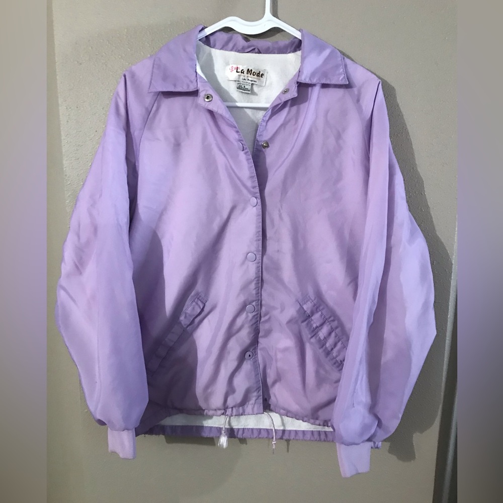 Vintage 80’s Lavender windbreaker by Lady La Mode Size Small